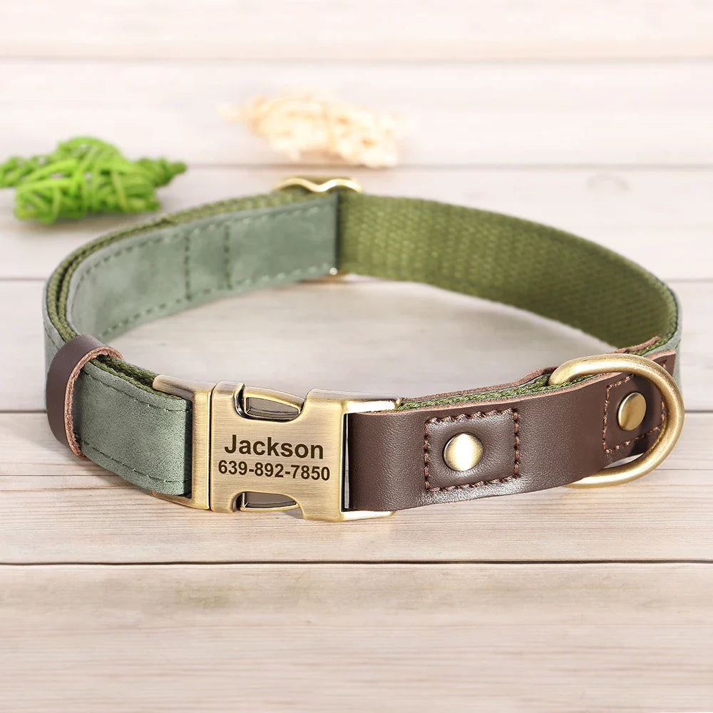 Personalized PU Leather Dog Collar and Leash-25