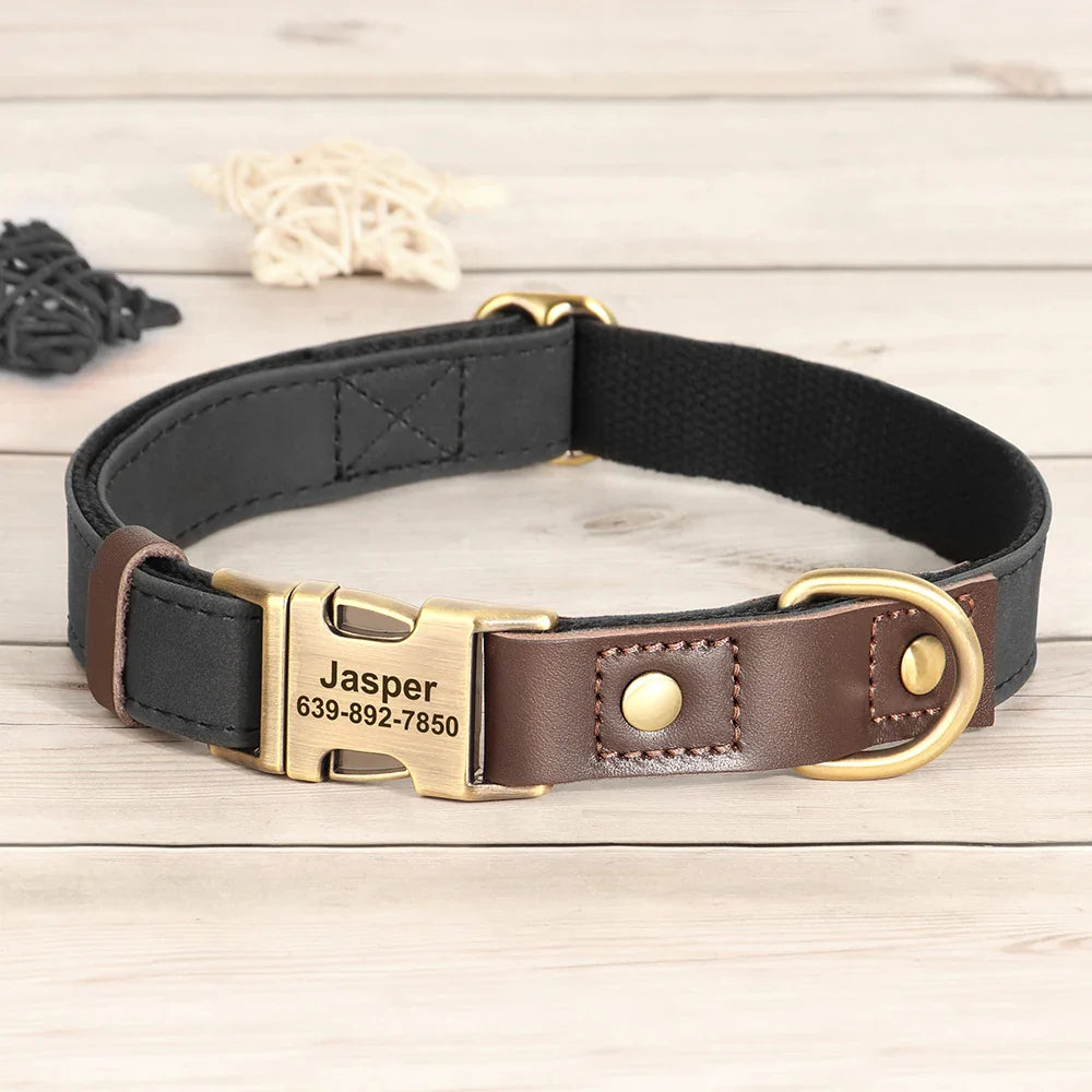 Personalized PU Leather Dog Collar and Leash-28
