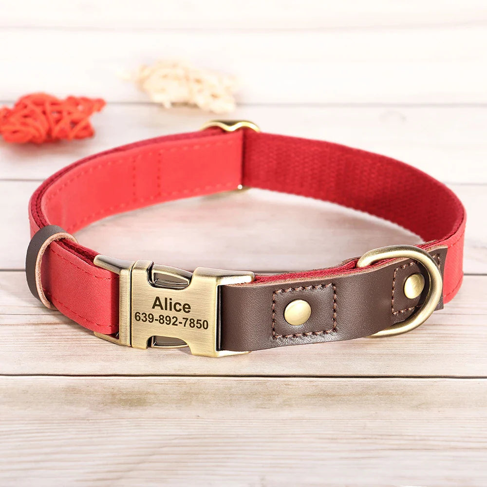 Personalized PU Leather Dog Collar and Leash-23